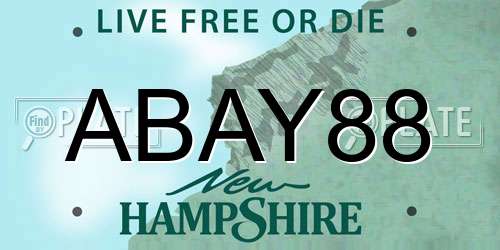 ABAY88 New Hampshire License Plate