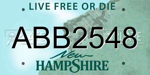 ABB2548 New Hampshire License Plate
