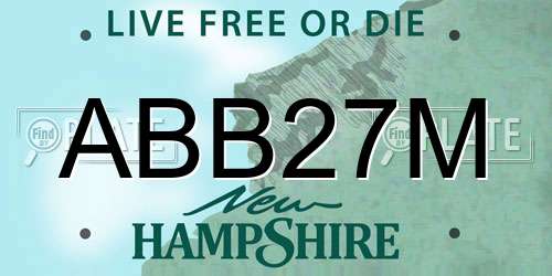 ABB27M New Hampshire License Plate