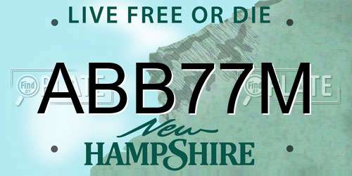 ABB77M New Hampshire License Plate
