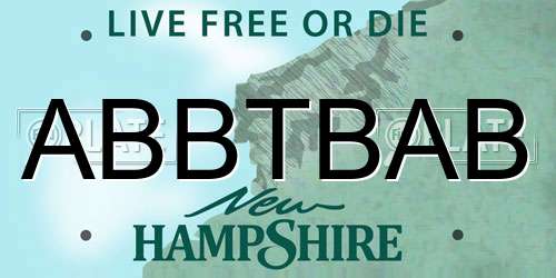 ABBTBAB New Hampshire License Plate