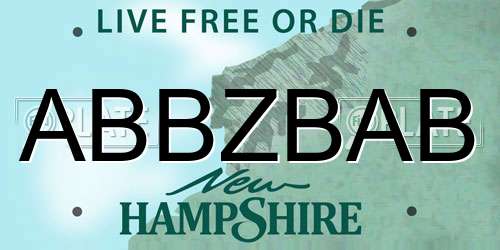 ABBZBAB New Hampshire License Plate