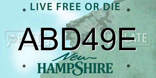 ABD49E New Hampshire License Plate
