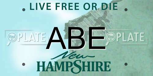 ABE New Hampshire License Plate