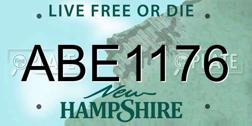 ABE1176 New Hampshire License Plate