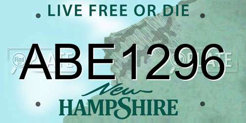 ABE1296 New Hampshire License Plate