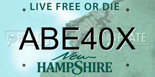 ABE40X New Hampshire License Plate