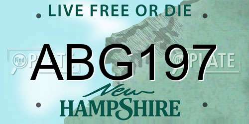 ABG197 New Hampshire License Plate