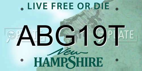 ABG19T New Hampshire License Plate