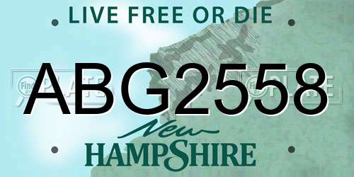ABG2558 New Hampshire License Plate