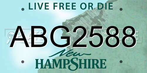 ABG2588 New Hampshire License Plate