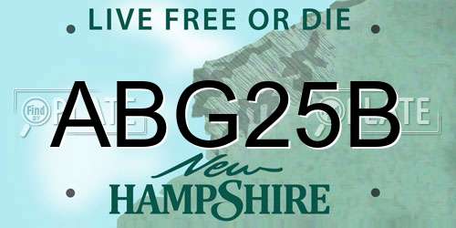 ABG25B New Hampshire License Plate