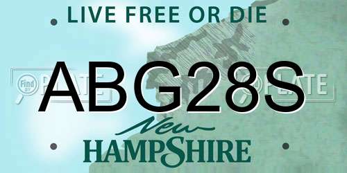 ABG28S New Hampshire License Plate