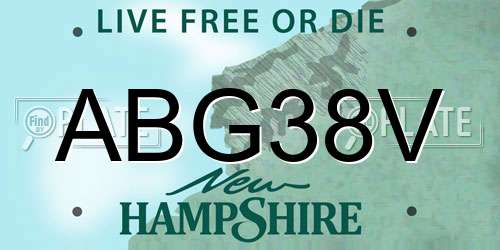 ABG38V New Hampshire License Plate