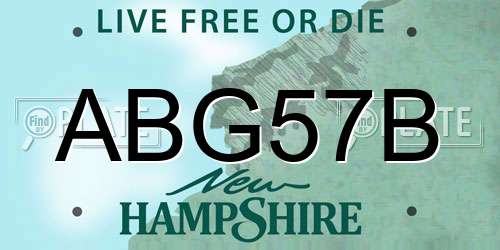 ABG57B New Hampshire License Plate