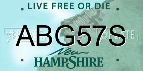 ABG57S New Hampshire License Plate
