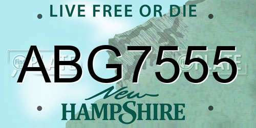 ABG7555 New Hampshire License Plate