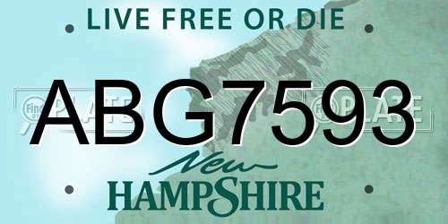 ABG7593 New Hampshire License Plate