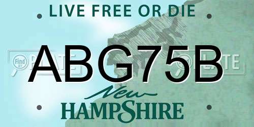 ABG75B New Hampshire License Plate