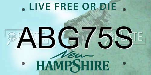 ABG75S New Hampshire License Plate