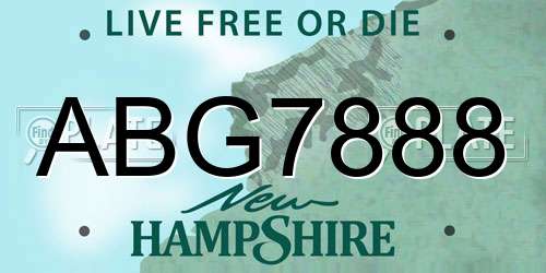 ABG7888 New Hampshire License Plate