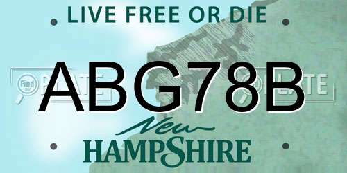ABG78B New Hampshire License Plate