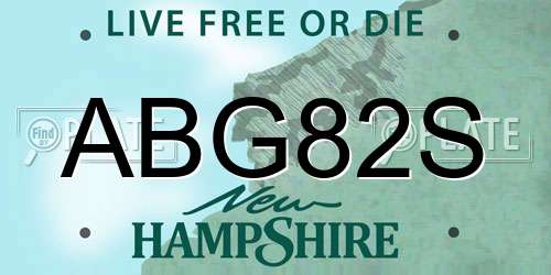 ABG82S New Hampshire License Plate