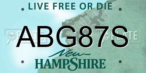 ABG87S New Hampshire License Plate