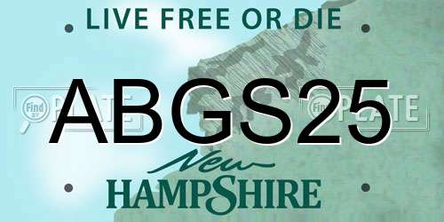 ABGS25 New Hampshire License Plate