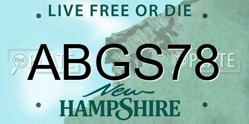 ABGS78 New Hampshire License Plate