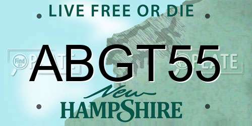ABGT55 New Hampshire License Plate
