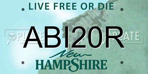 ABI20R New Hampshire License Plate