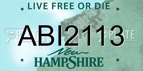 ABI2113 New Hampshire License Plate