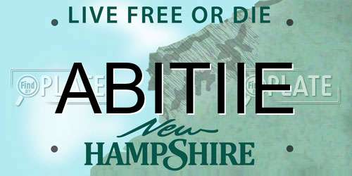 ABITIIE New Hampshire License Plate