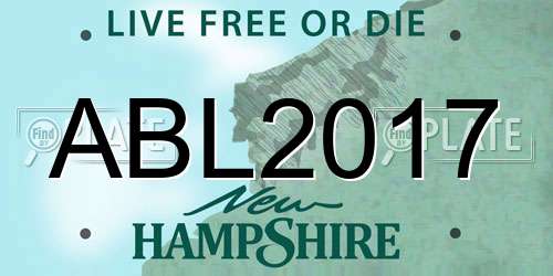 ABL2017 New Hampshire License Plate