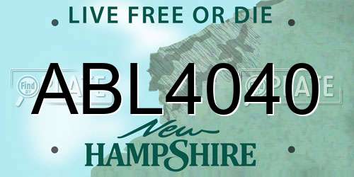 ABL4040 New Hampshire License Plate