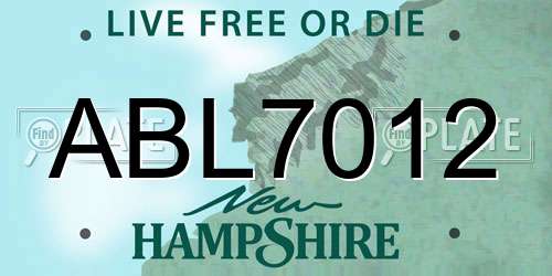 ABL7012 New Hampshire License Plate