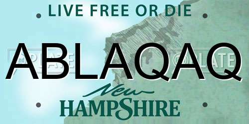 ABLAQAQ New Hampshire License Plate
