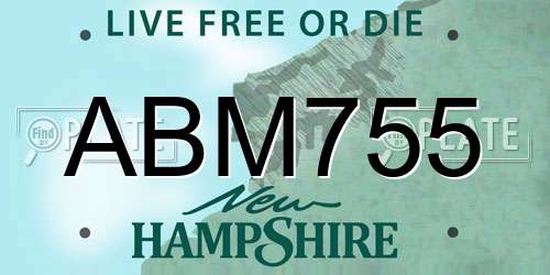 ABM755 New Hampshire License Plate