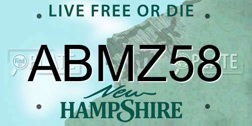 ABMZ58 New Hampshire License Plate