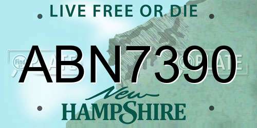 ABN7390 New Hampshire License Plate