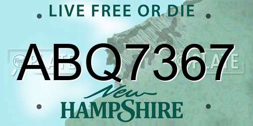 ABQ7367 New Hampshire License Plate