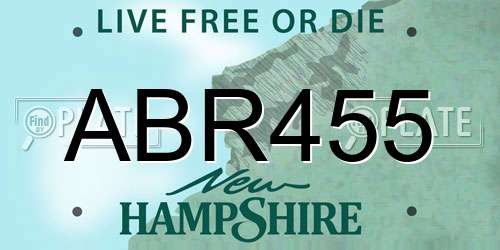 ABR455 New Hampshire License Plate