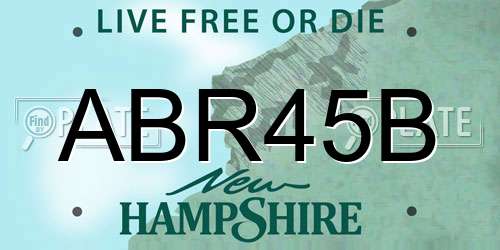 ABR45B New Hampshire License Plate