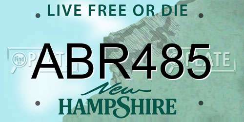 ABR485 New Hampshire License Plate