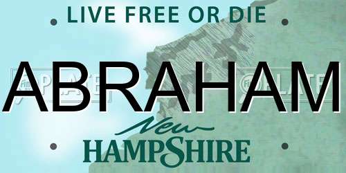 ABRAHAM New Hampshire License Plate