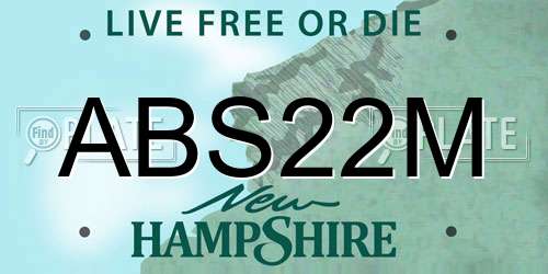 ABS22M New Hampshire License Plate