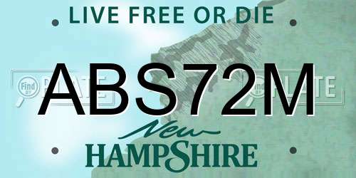 ABS72M New Hampshire License Plate
