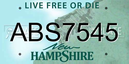 ABS7545 New Hampshire License Plate