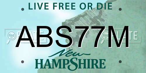 ABS77M New Hampshire License Plate